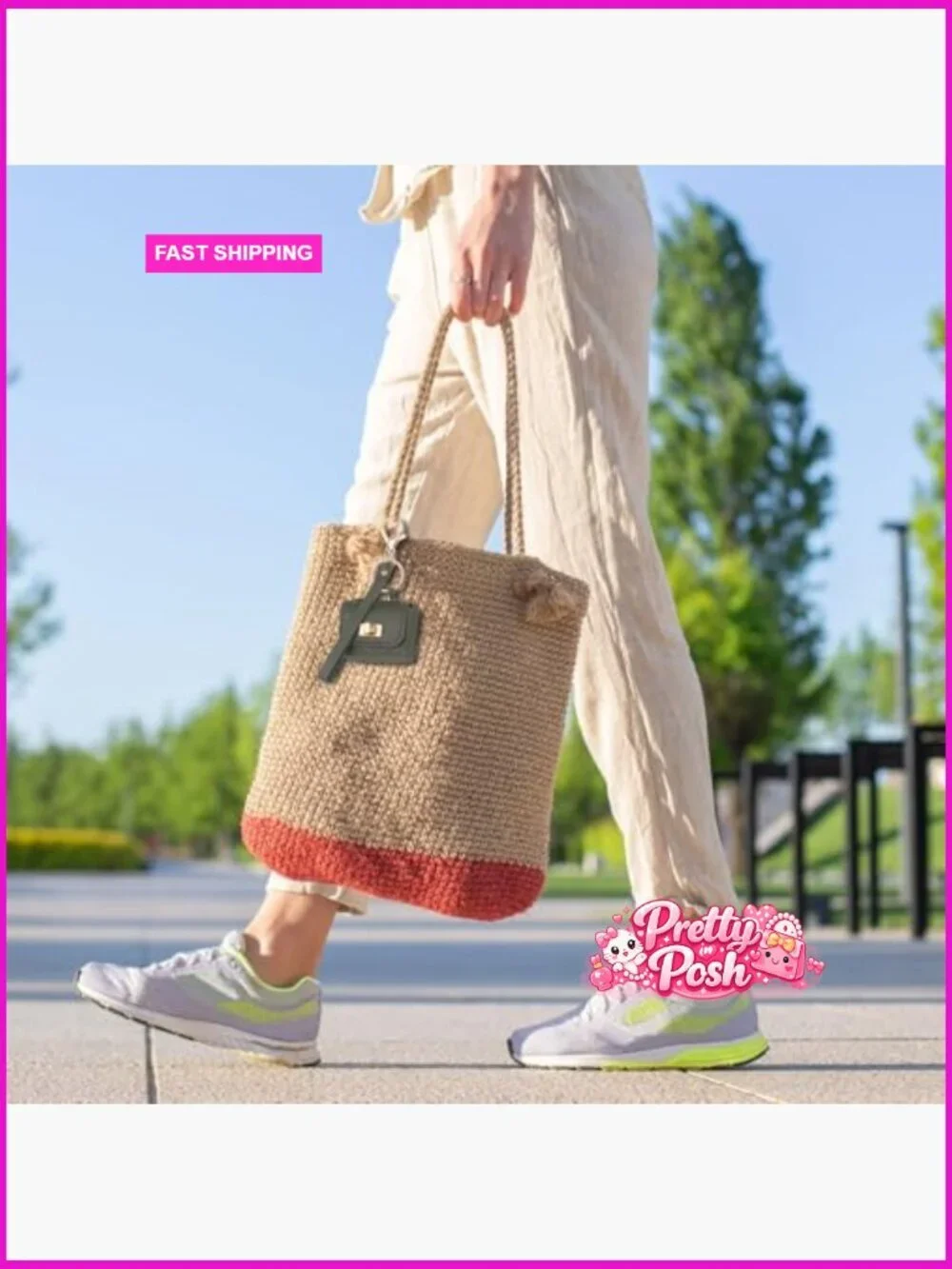 PU Leather Mini Handbag Keychain with Twist Lock and Lobster Clasp